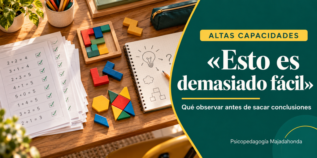 Qué observar cuando un estudiante dice que el colegio es demasiado fácil